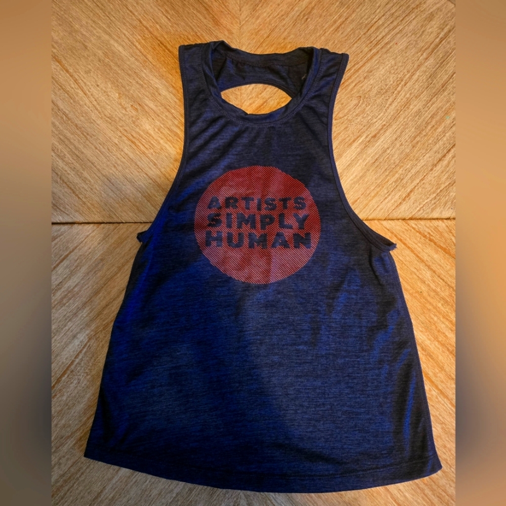 ARTIST SIMPLY HUMAN  Navy Blue Racer Back Tank